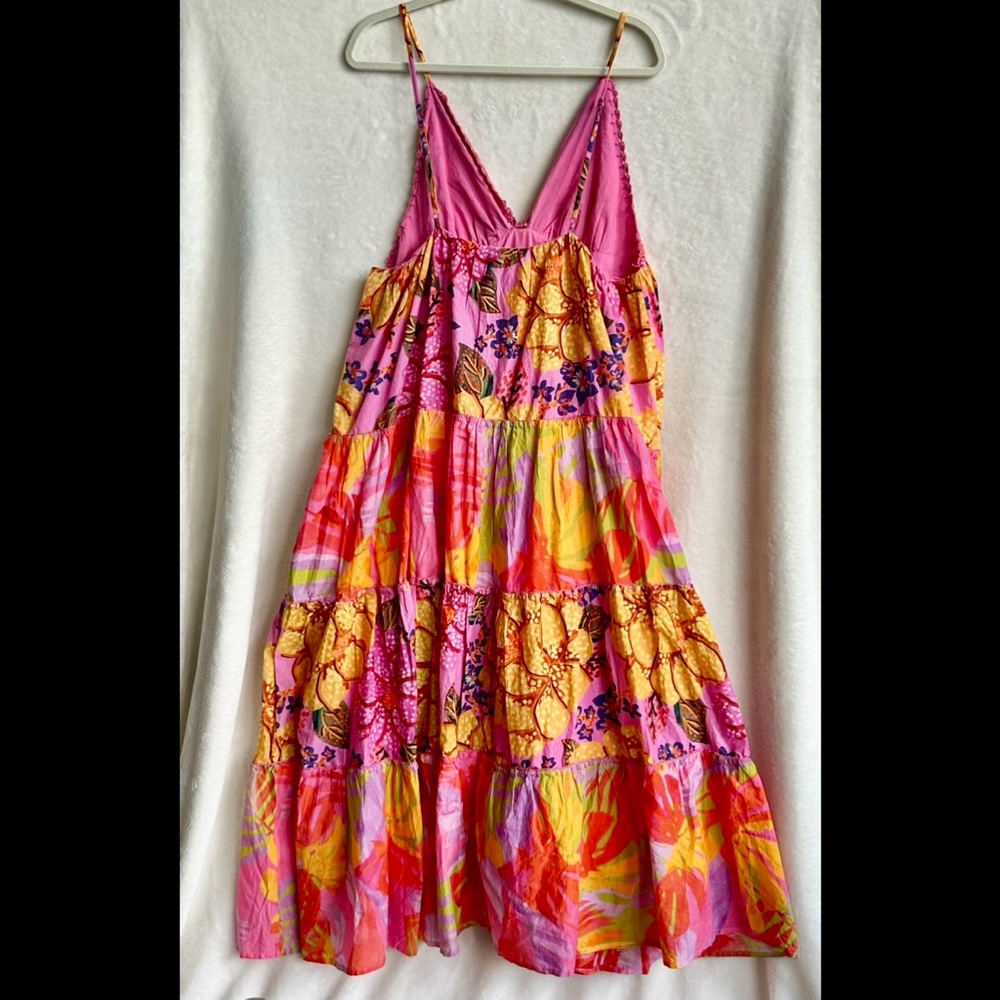FARM Rio Pink & Orange Tropical Tiered Maxi Dress - Picture 7 of 12
